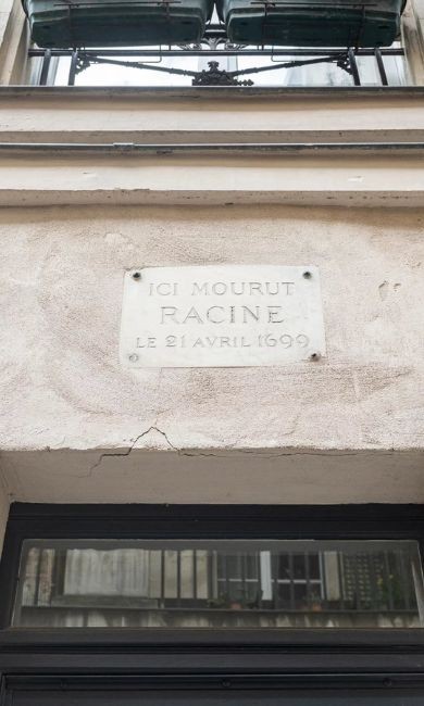 Plaque commemorative Racine Paris